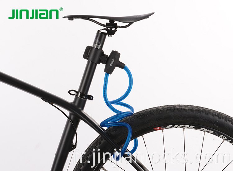 Jinjian Matte terminé 1,5 m de long verrouillage de vélos de bobine de sécurité